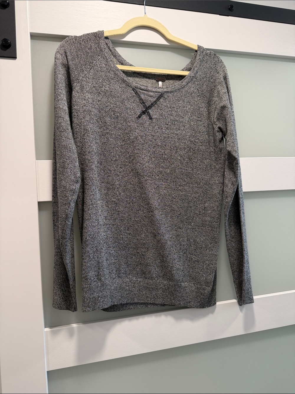 Poof! Heather Gray V-Neck Knit Pullover